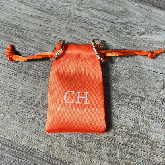 Crystal Haze Gold Mini Serena Hoops - Picture 9 of 12